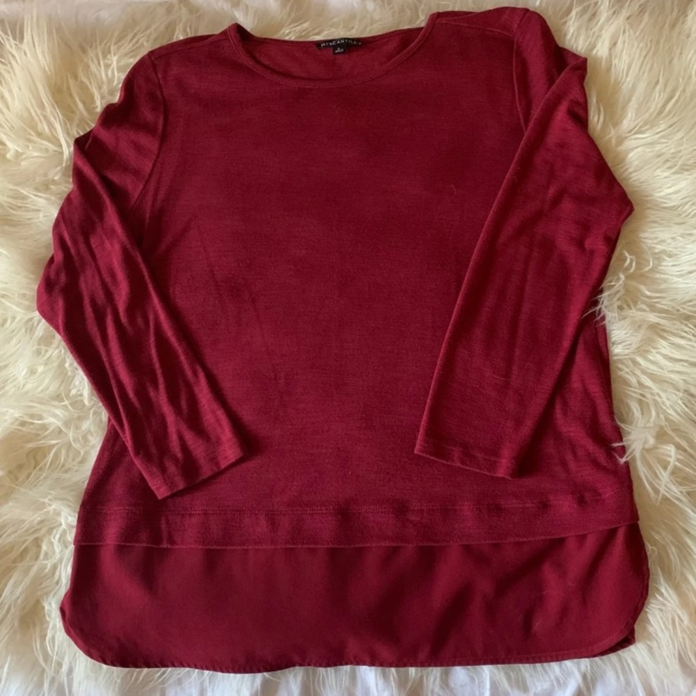 Like New J Crew Mercantile Mixed Media Top